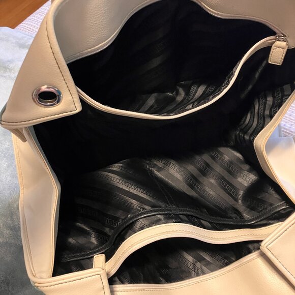 TOD'S Girelli Light Blue White Pebbled Leather X Large Tote Bag Purse Italy - Picture 7 of 7